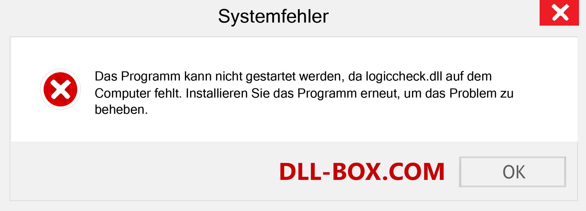 logiccheck.dll-Datei fehlt?. Download für Windows 7, 8, 10 - Fix logiccheck dll Missing Error unter Windows, Fotos, Bildern