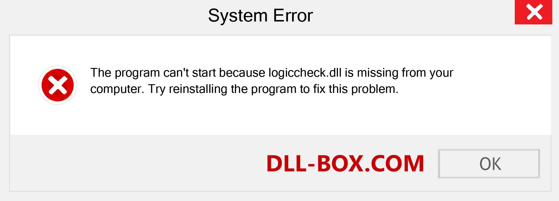  logiccheck.dll file is missing?. Download for Windows 7, 8, 10 - Fix  logiccheck dll Missing Error on Windows, photos, images