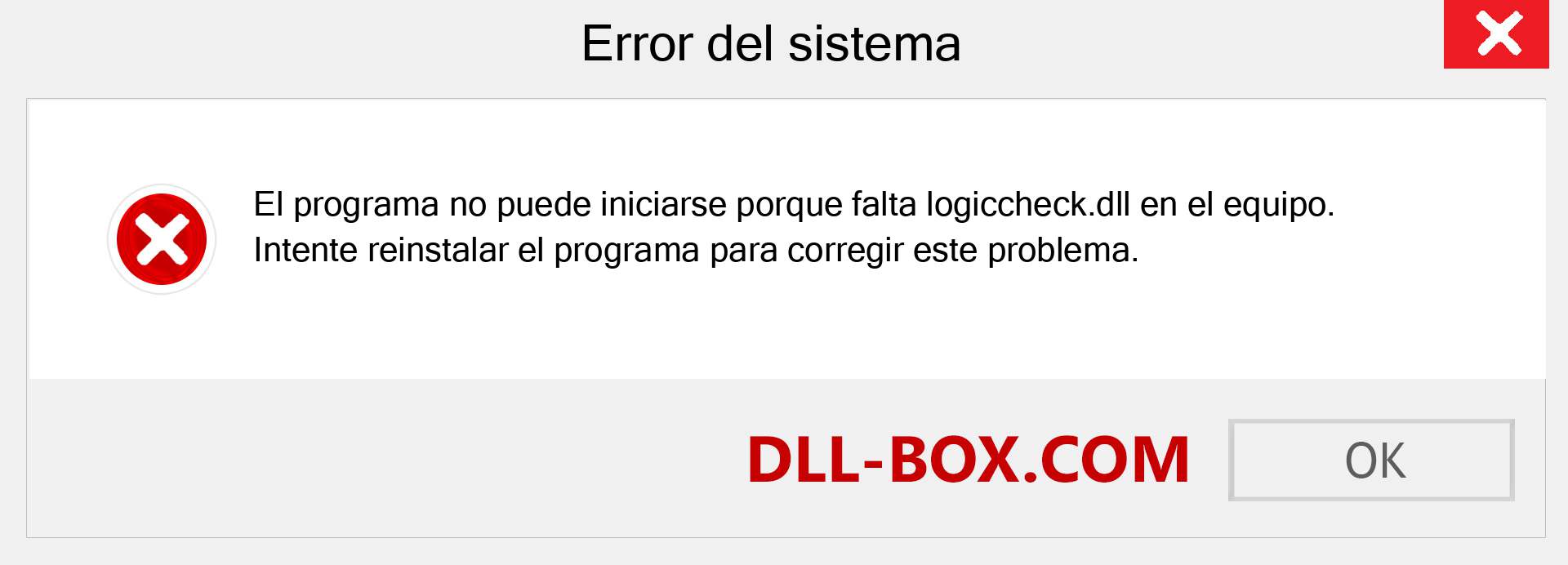 ¿Falta el archivo logiccheck.dll ?. Descargar para Windows 7, 8, 10 - Corregir logiccheck dll Missing Error en Windows, fotos, imágenes